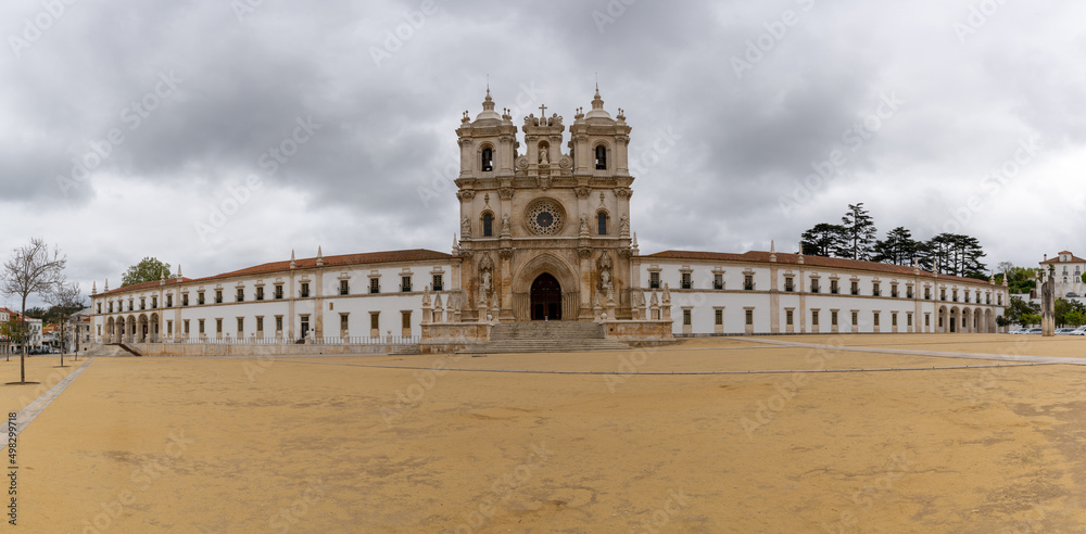 panorama view of the church and the Alcobaca monastery
