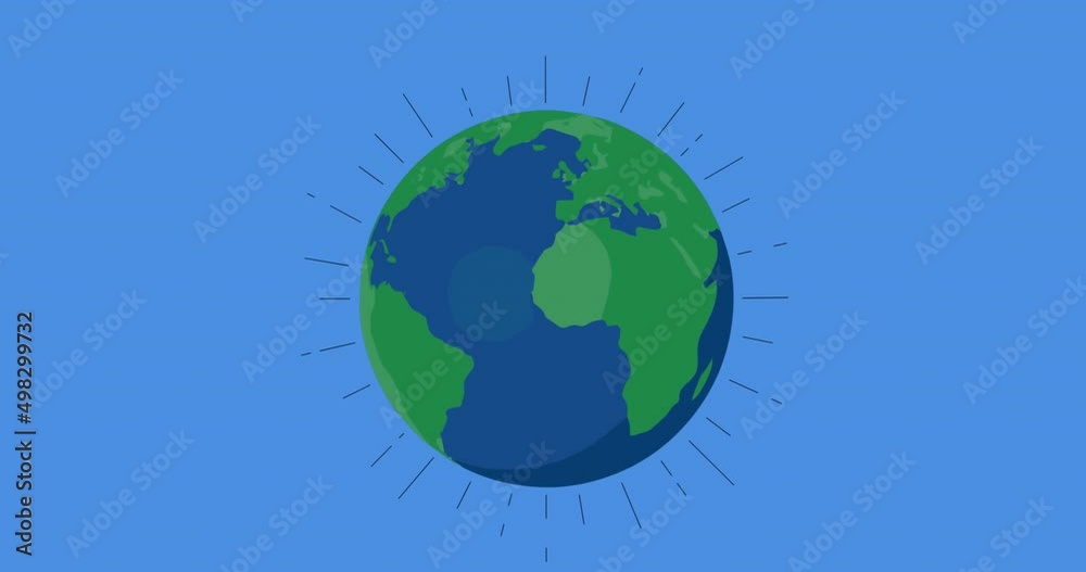 Animation of globe on blue background