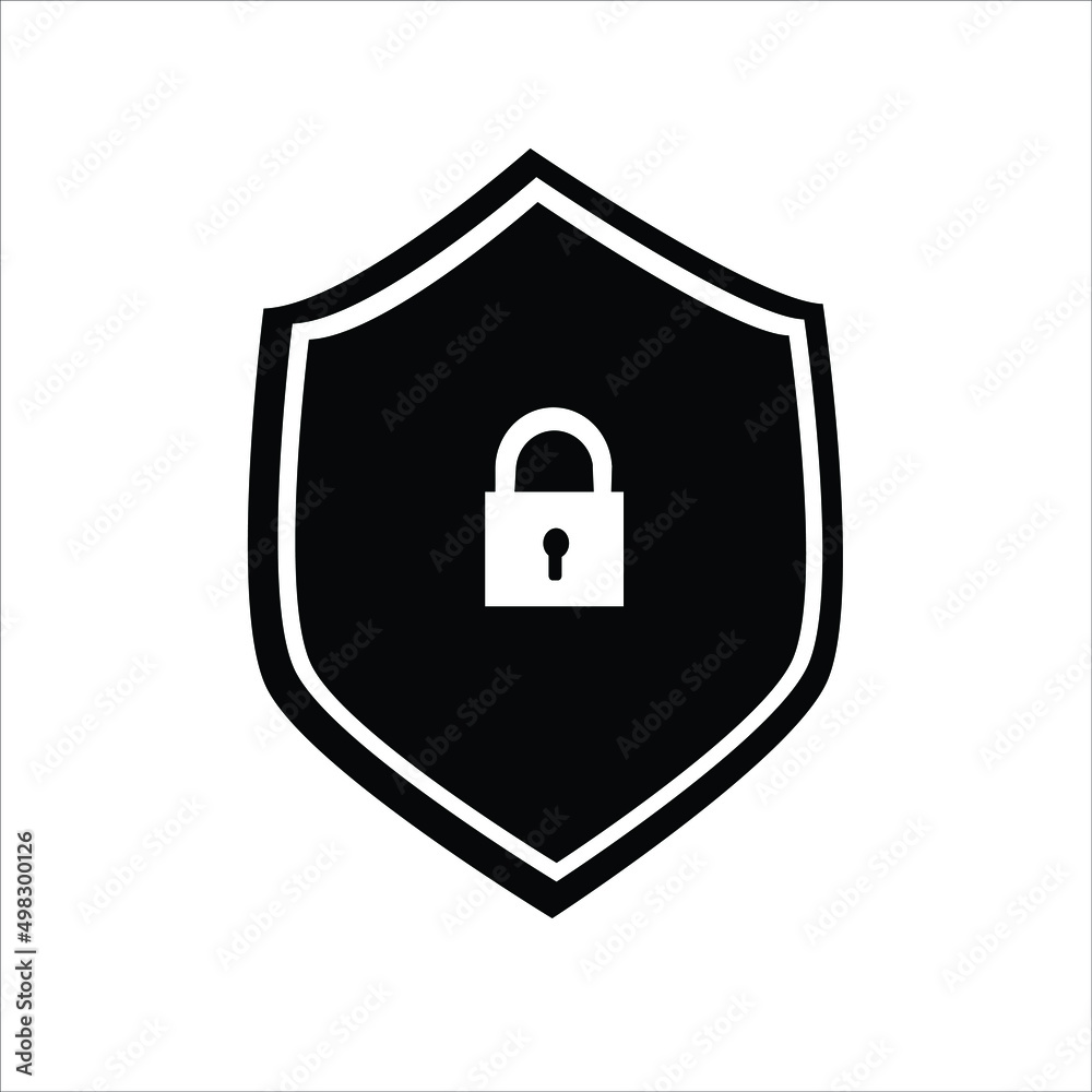 shield with padlock flat style vector illustration design shield with padlock flat style vector illustration design