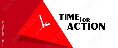 time for action sign on yellow background	