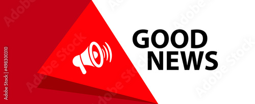 good news megaphone sign on white background	