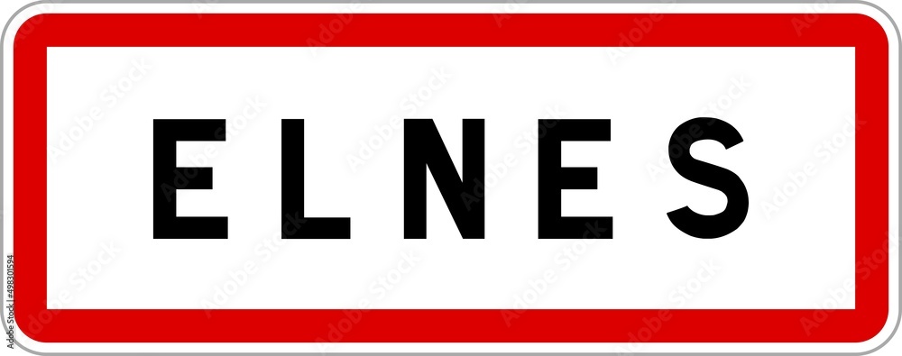 Panneau entrée ville agglomération Elnes / Town entrance sign Elnes