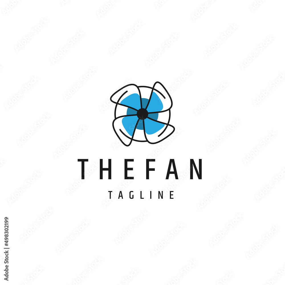Fan line logo icon design template flat vector Fan line logo icon design template flat vector