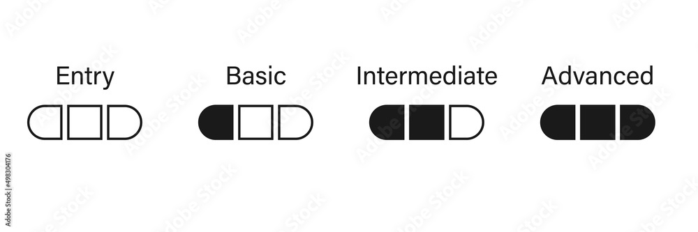 Skill level scale icon. Clipart image isolated on white background