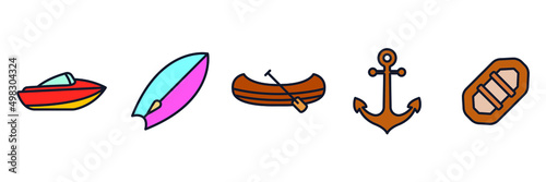 water transportation set icon symbol template for graphic and web design collection logo vector illustration