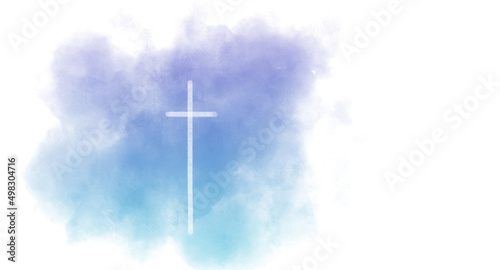 Religious conceptual cross graphic. watercolor illustration. for media and design work