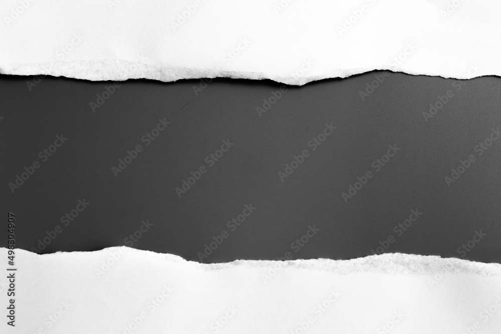 white torn paper on black background. collection paper rip white torn paper on black background. collection paper rip