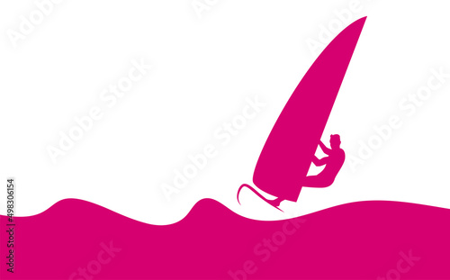 sagoma, windsurf, estate, mare