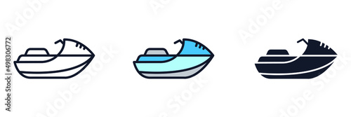 jet boat icon symbol template for graphic and web design collection logo vector illustration photo