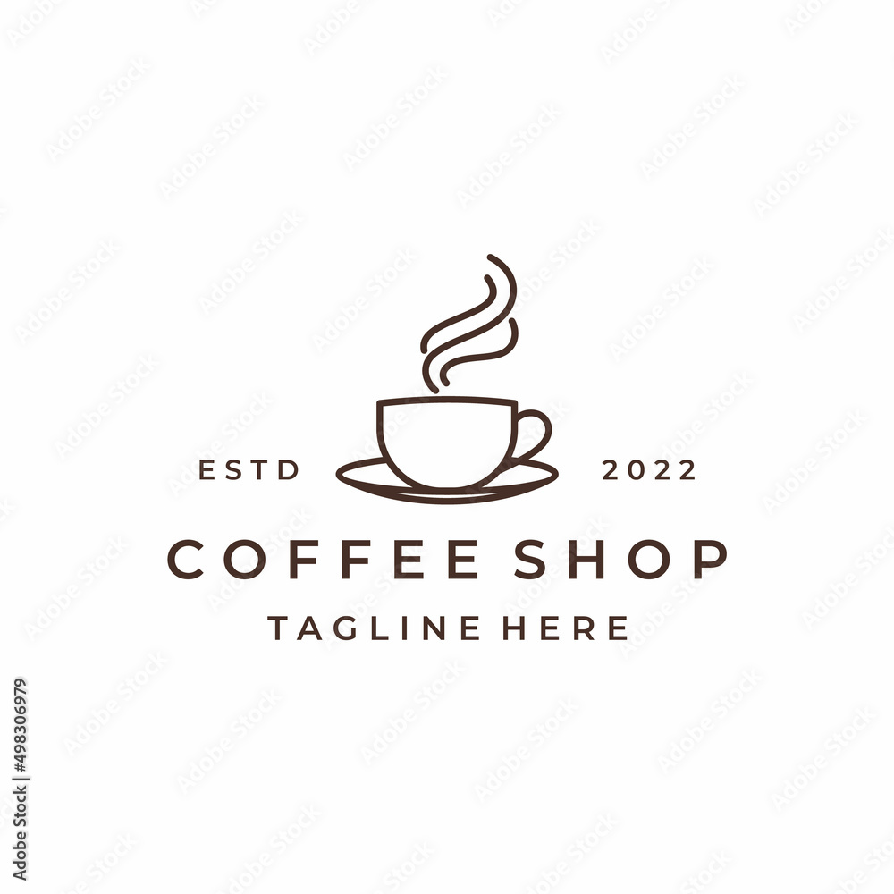 Line art coffee logo, coffee shop logo design vector illustration Line art coffee logo, coffee shop logo design vector illustration