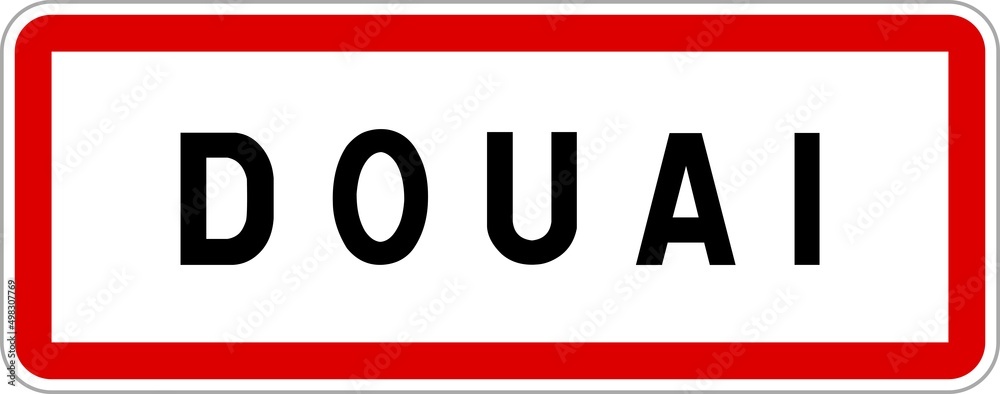 Panneau entrée ville agglomération Douai / Town entrance sign Douai Panneau entrée ville agglomération Douai / Town entrance sign Douai