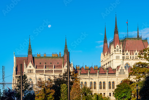 Hungarian parliament building in Budapest, Hungary