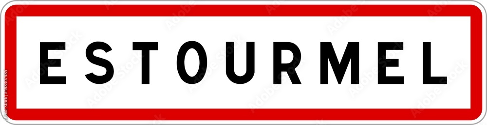 Panneau entrée ville agglomération Estourmel / Town entrance sign Estourmel