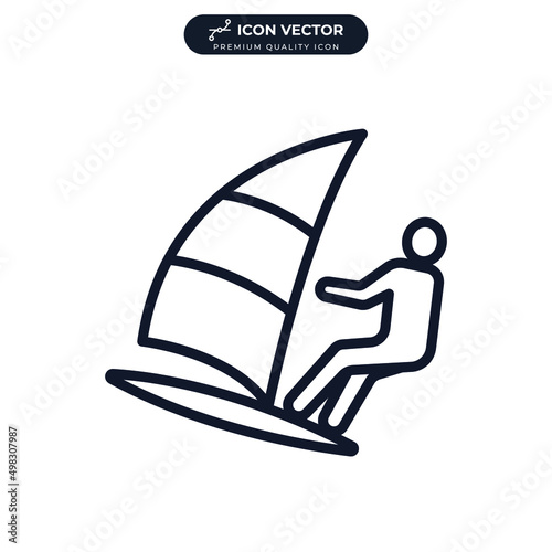wind surfing icon symbol template for graphic and web design collection logo vector illustration