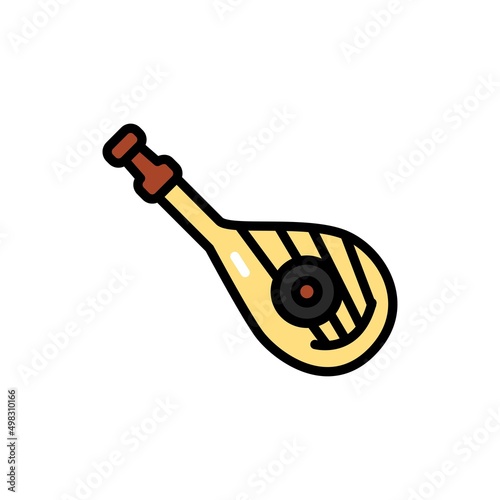 Instrument musical bandura line color icon. Isolated vector element.