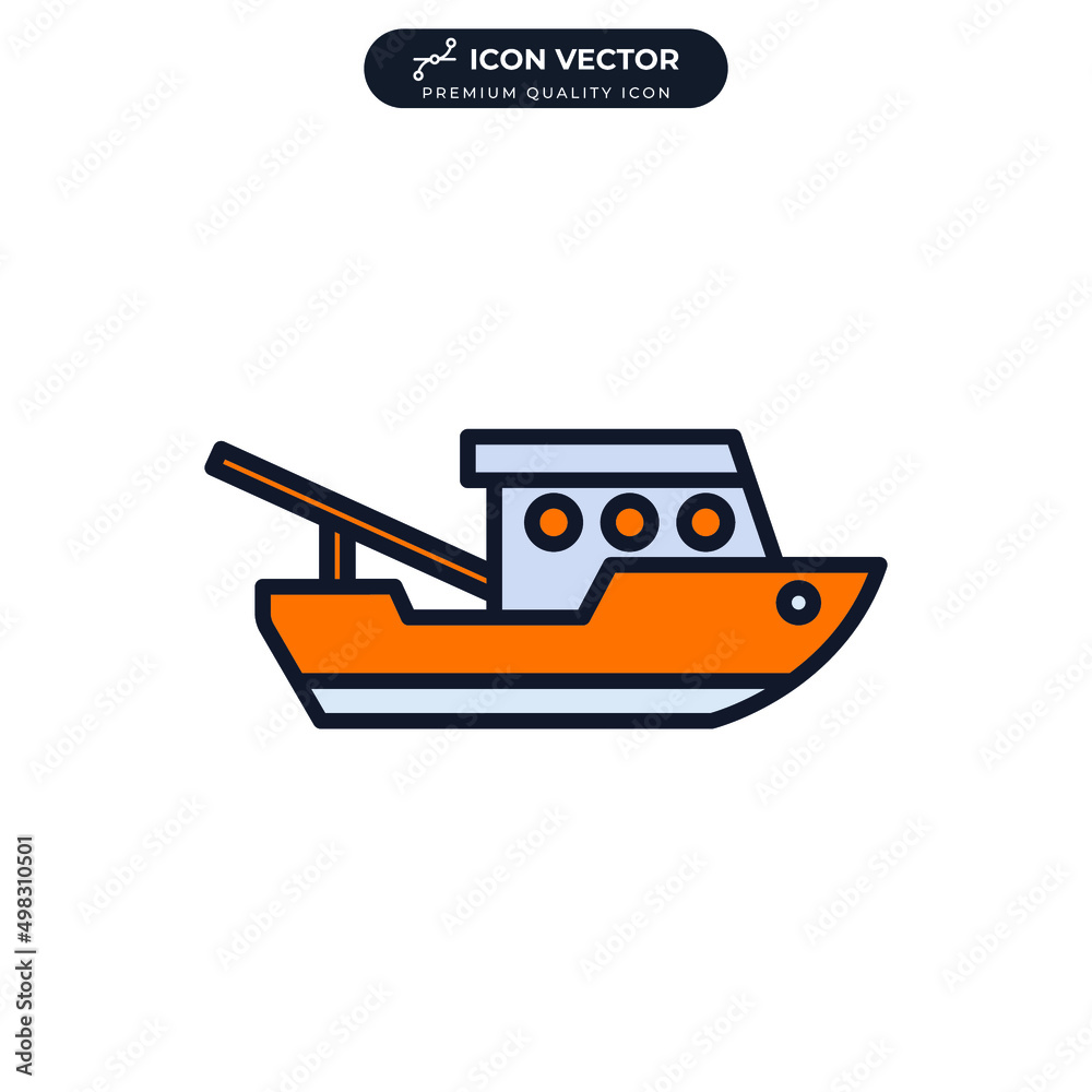 fishing boat icon symbol template for graphic and web design collection logo vector illustration fishing boat icon symbol template for graphic and web design collection logo vector illustration