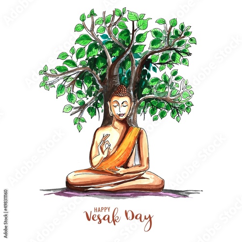 Hand drawn vesak day card background