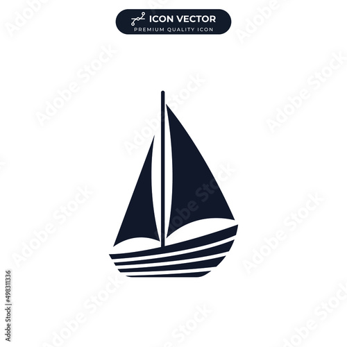sailboat icon symbol template for graphic and web design collection logo vector illustration