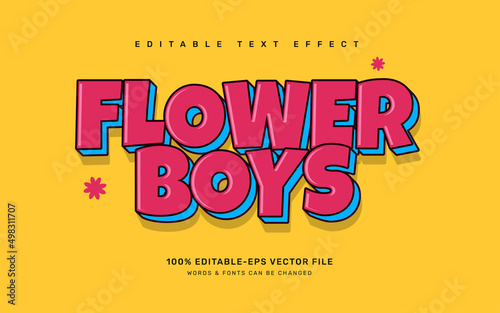 Flower boys editable text effect template