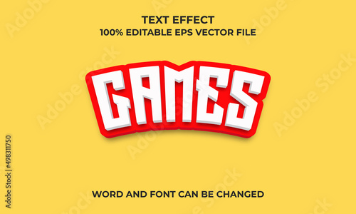 Games Editable 3D Text Effect With gaming play sport playful Text Concept,