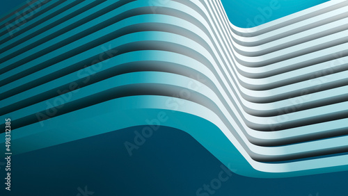 Fototapeta Naklejka Na Ścianę i Meble -  Abstract wavy parametric installation, 3d render