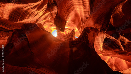 slot canyon antelope near page arizona usa. colorful and amazing sandstone walls in famous upper antelope canyon.