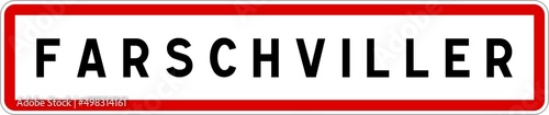Panneau entrée ville agglomération Farschviller / Town entrance sign Farschviller