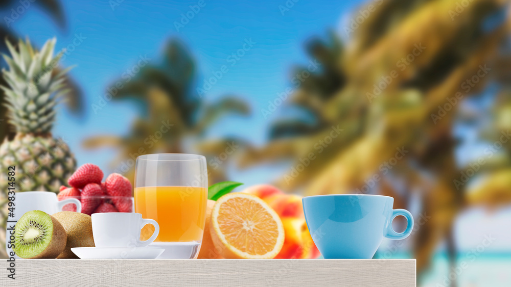 Fototapeta premium Delicious breakfast on the beach