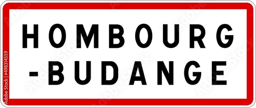 Panneau entr  e ville agglom  ration Hombourg-Budange   Town entrance sign Hombourg-Budange