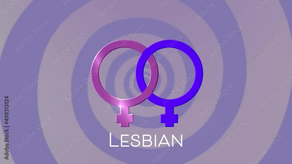 Animation of lesbian text over circles of white background Animation of lesbian text over circles of white background