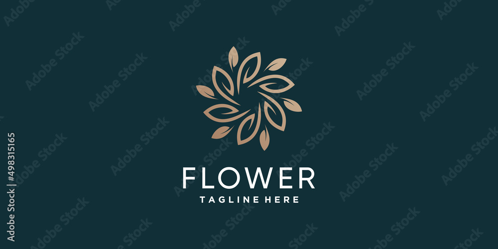 Flower logo design simple and unique Premium Vector