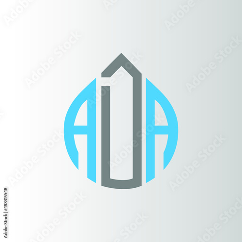 ADA logo monogram isolated on circle element design template, ADA letter logo design on white background. ADA creative initials letter logo concept.  ADA letter design.