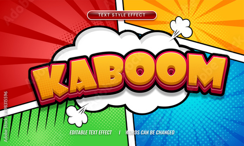 Kaboom editable text effect in comic style suitable for comic book Premium Vector	