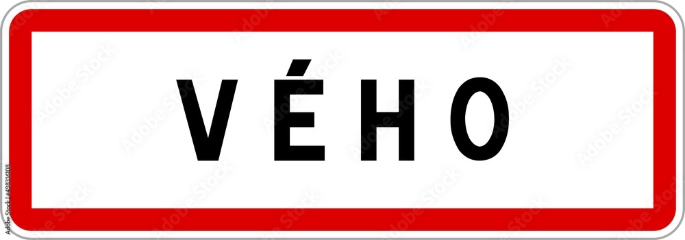 Panneau entrée ville agglomération Vého / Town entrance sign Vého