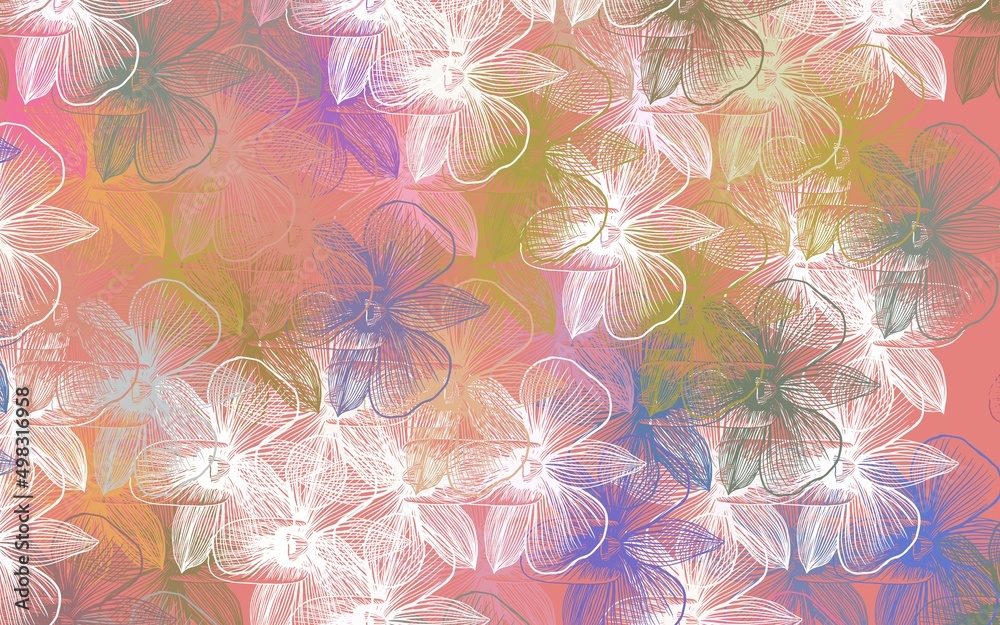 Light Multicolor vector natural artwork with flowers.