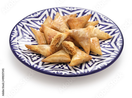 homemade almond briouat, moroccan cuisine photo