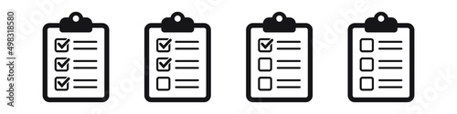 Clipboard icon. Checklist icon of an approved document. Project completed. Tasks vector icon. Task completed.