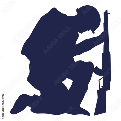 soldier kneeling silhouette