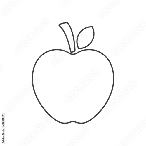Apple vector icon. Apple fruit isolated on white background