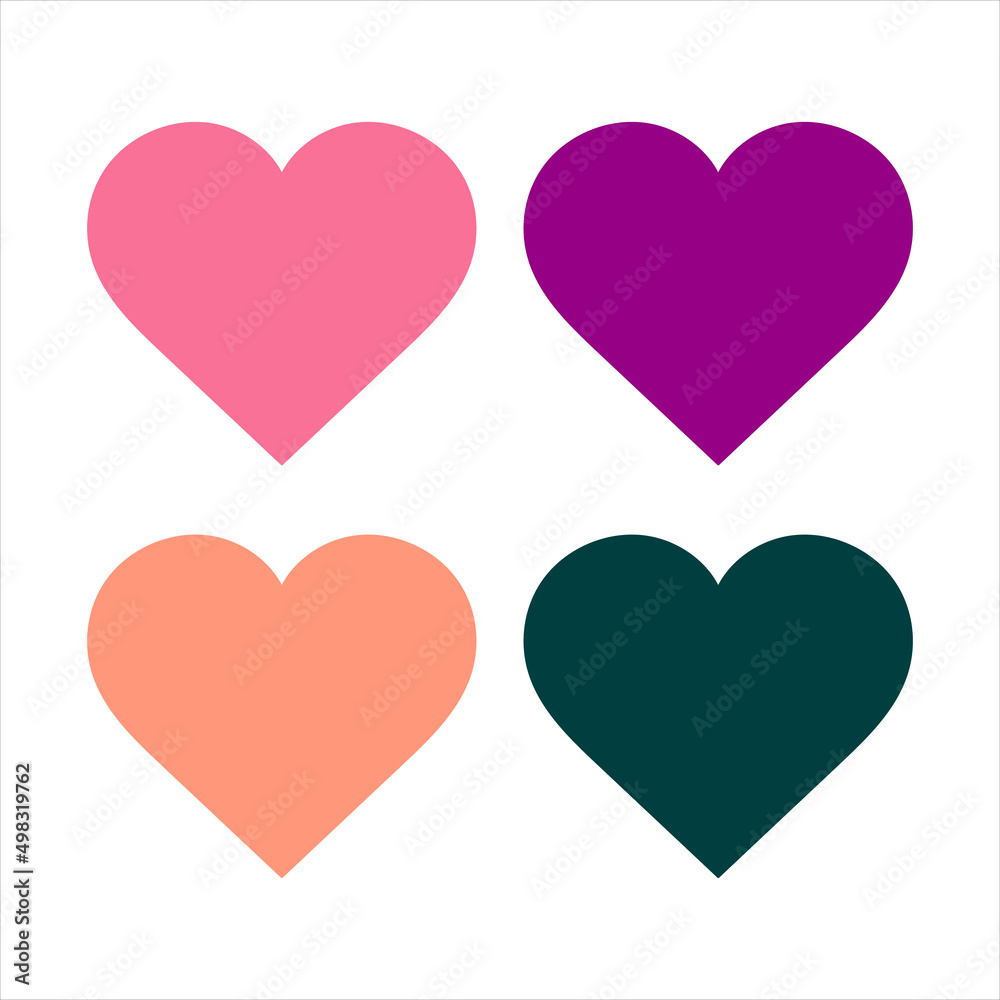 set of heart icons on white background. vector set of heart icons on white background. vector