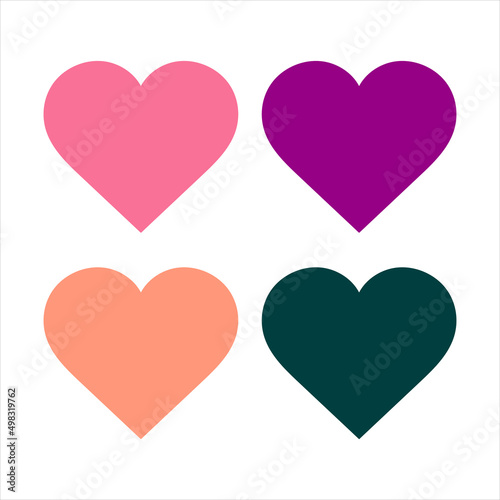 set of heart icons on white background. vector