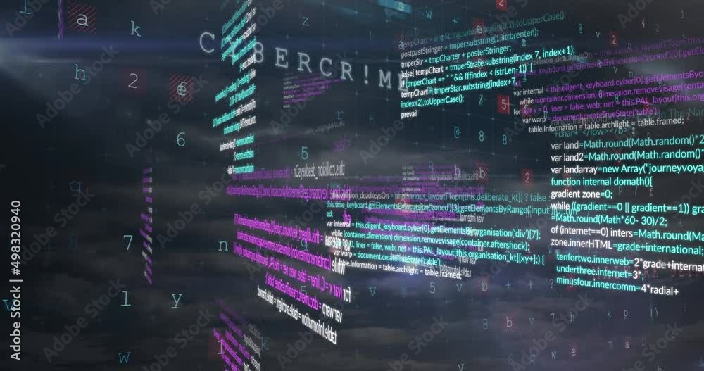 Animation of data processing on black background Animation of data processing on black background