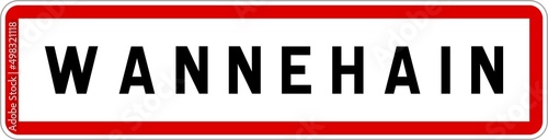 Panneau entrée ville agglomération Wannehain / Town entrance sign Wannehain