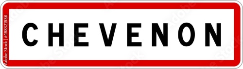 Panneau entrée ville agglomération Chevenon / Town entrance sign Chevenon