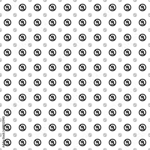 Square seamless background pattern from black no gas symbols are different sizes and opacity. The pattern is evenly filled. Vector illustration on white background