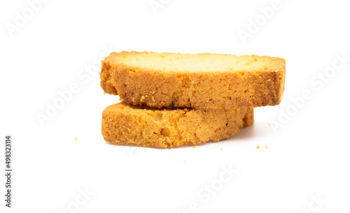 фотографія crispy rusk, cake rusk isolate on white background