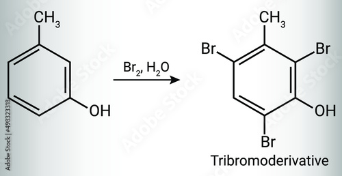 Chemical reaction for Tribromo derivative photo