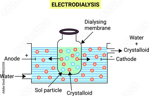 Electrodialysis: Increase the pace of
purification, the dialysis is carried out by applying electric field