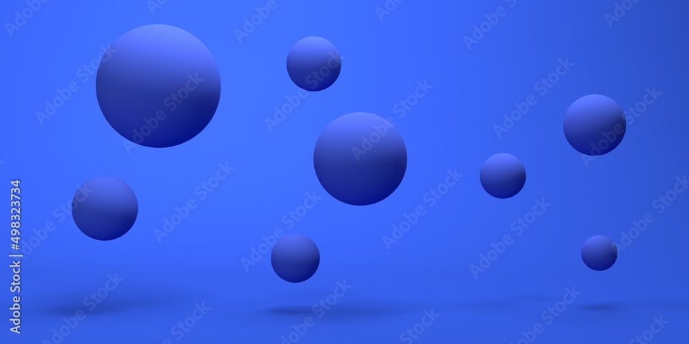 Spheres of many sizes - abstract 3D render design Spheres of many sizes - abstract 3D render design