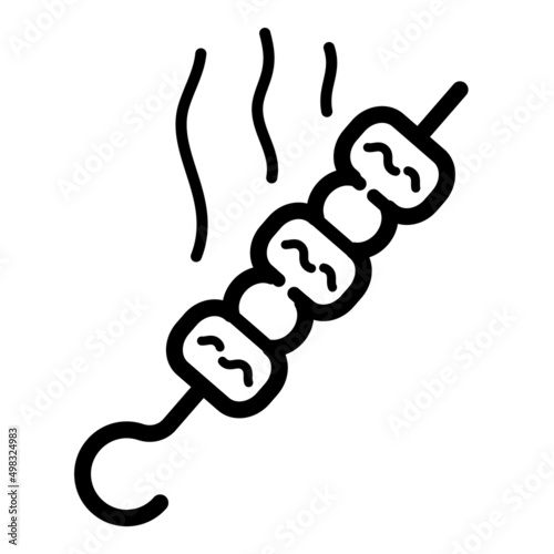 Shashlik Flat Icon Isolated On White Background